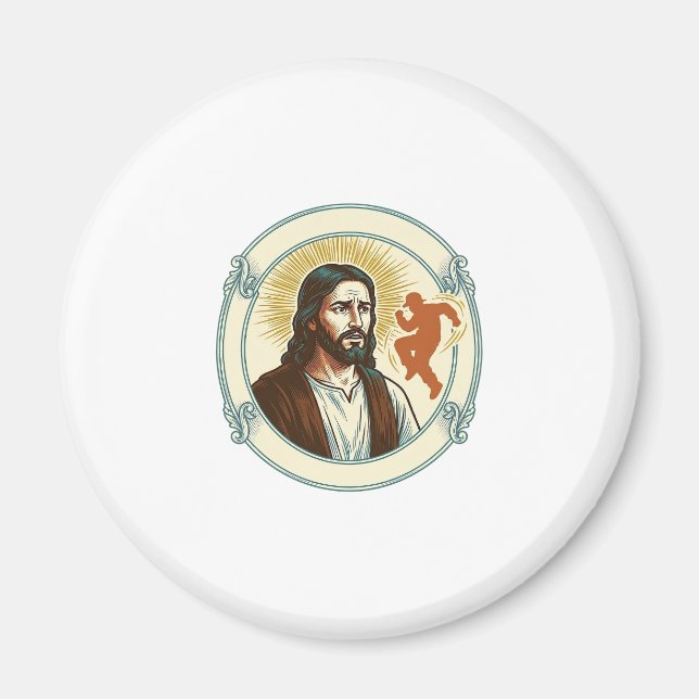 Confused Jesus Viral Dancing Trend Silhouette Vide Magnet (Front)