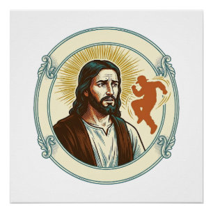 Confused Jesus Viral Dancing Trend Silhouette Vide Poster