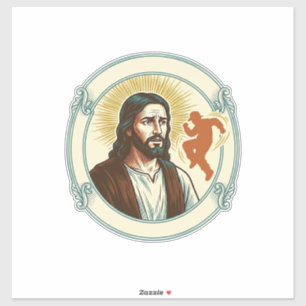 Confused Jesus Viral Dancing Trend Silhouette Vide Sticker