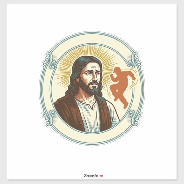 Confused Jesus Viral Dancing Trend Silhouette Vide Sticker (Sheet)