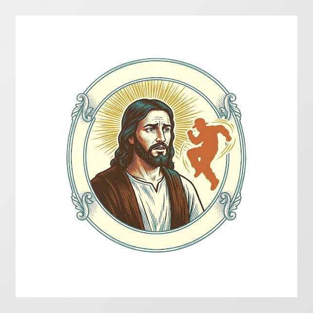 Confused Jesus Viral Dancing Trend Silhouette Vide Window Cling (Sheet)