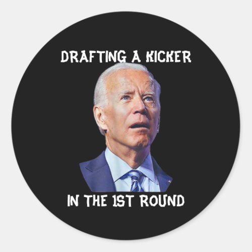 Confused Joe Biden Fantasy Football Loser Drafting Classic Round Sticker