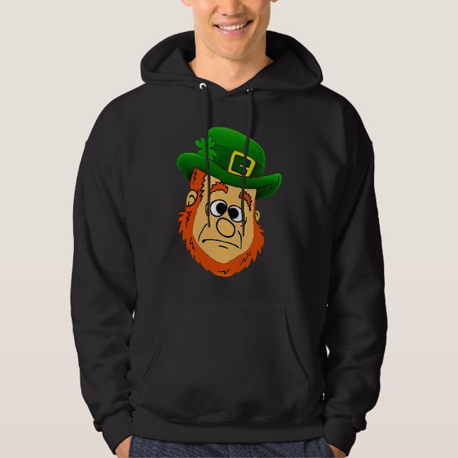 Confused Leprechaun  St Patrick's Day Shamrock Hoodie (Front)