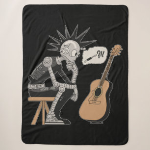 Confused Music Robot Sherpa Blanket