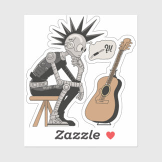 Confused Music Robot Sticker