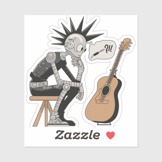 Confused Music Robot Sticker (Sheet)