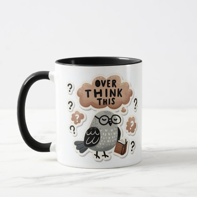 Confused Pigeon - "Overthink This" Funny Journal Mug (Left)