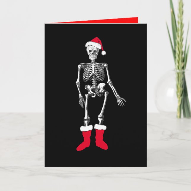 Confused Skeleton Holiday Card (Front)