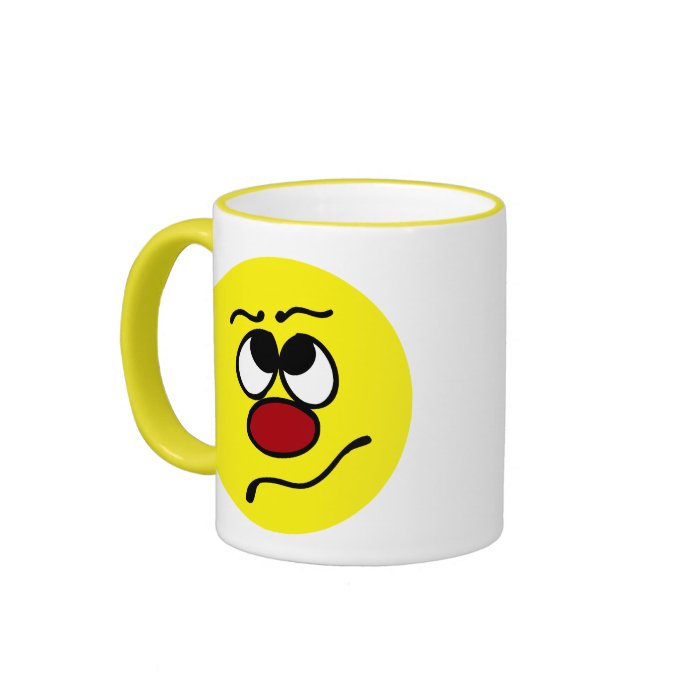 Confused Smiley Face Grumpey Coffee Mug