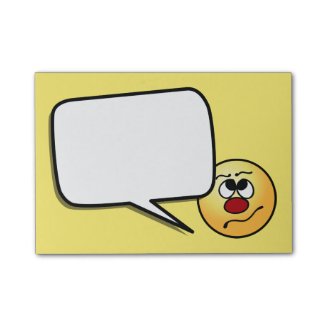 Confused Smiley Face Grumpey Sticky Note