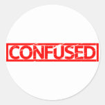 Confused Stamp Classic Round Sticker