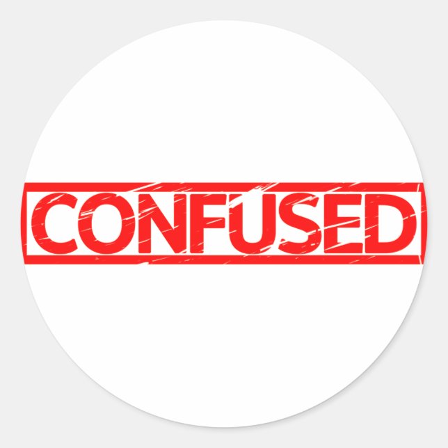 Confused Stamp Classic Round Sticker (Front)