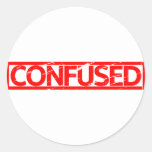Confused Stamp Classic Round Sticker