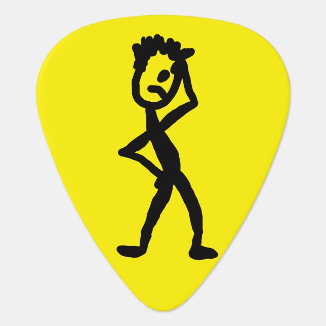 Confused Stick Figure Guitar Pick (Front)
