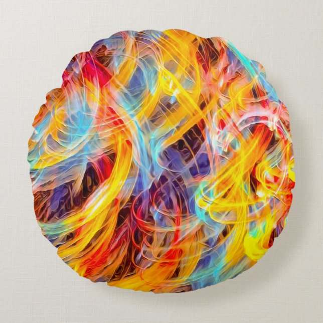 Confused Thoughts Round Pillow (Front)