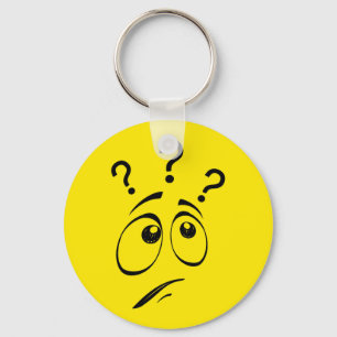 Confused Yellow Face Keychain