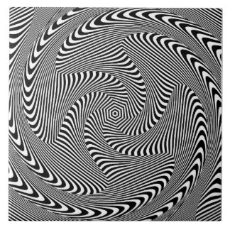 confusing hypnotic swirl lines pattern black white ceramic tile