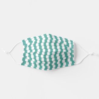 Confusing lines turquoise cloth face mask