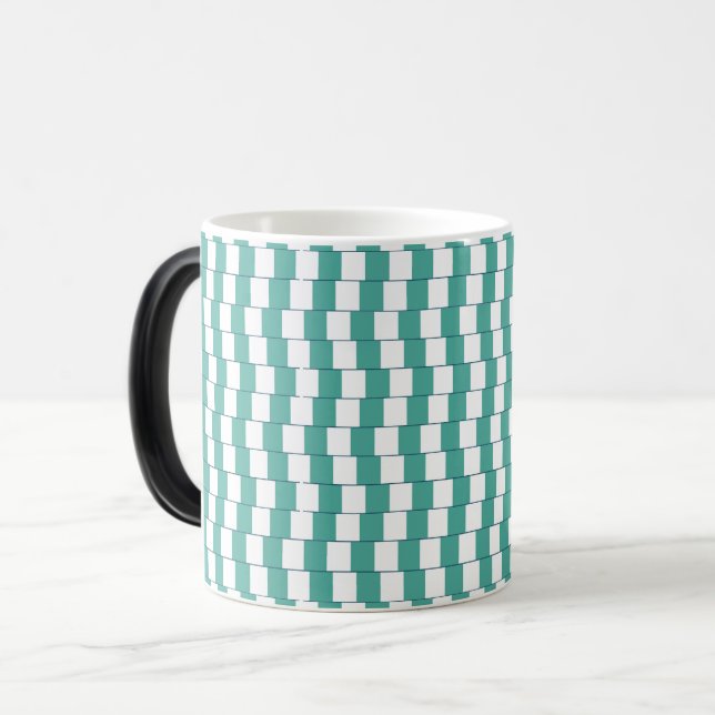 Confusing lines turquoise color morph mug  (Front Left)