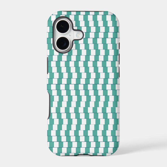 Confusing lines turquoise iphone case (Back)