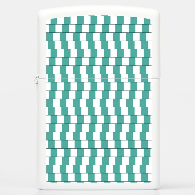 Confusing lines turquoise zippo lighter (Front)