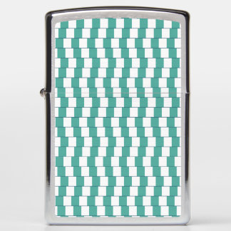 Confusing lines turquoise zippo lighter