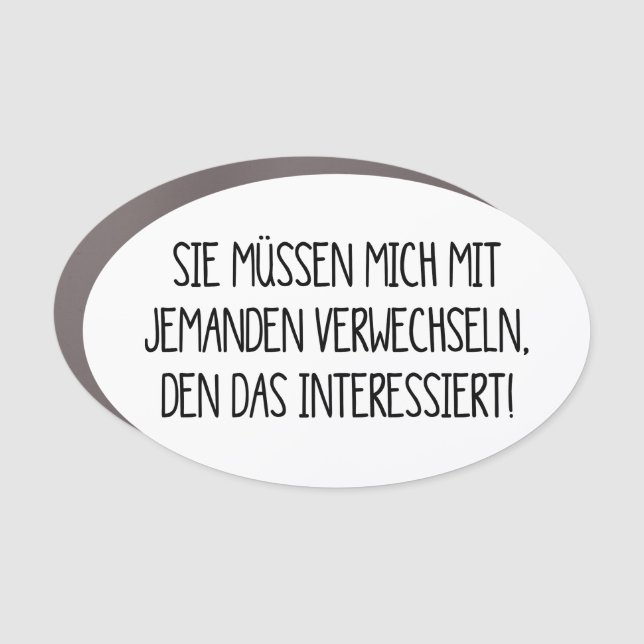 confusing that's interested in sarcasm car magnet (Front)