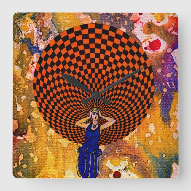 Confusion by Michael Moffa Square Wall Clock (Front)