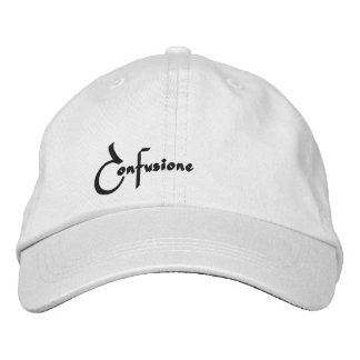 Confusione Black Print Embroidered Baseball Cap