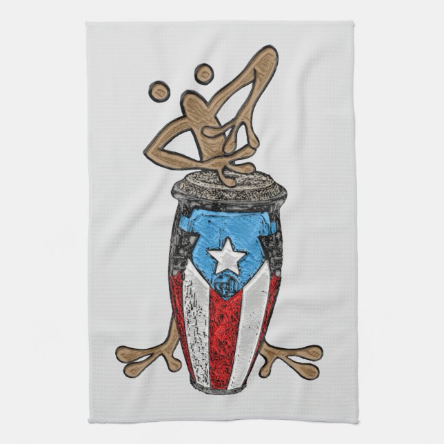 Conga Coqui Taino  Kitchen Towel (Vertical)