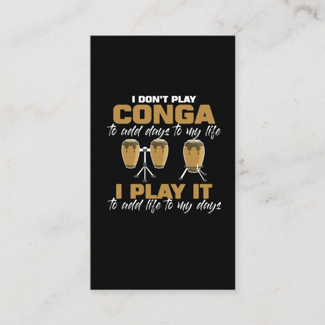 Conga drum Cuba Music tumbadora Drummer Business Card (Front)