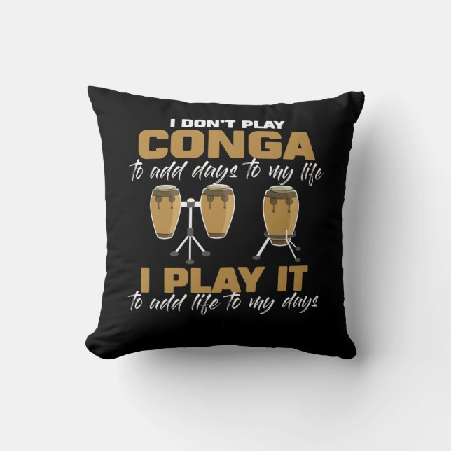 Conga drum Cuba Music tumbadora Drummer Throw Pillow (Front)