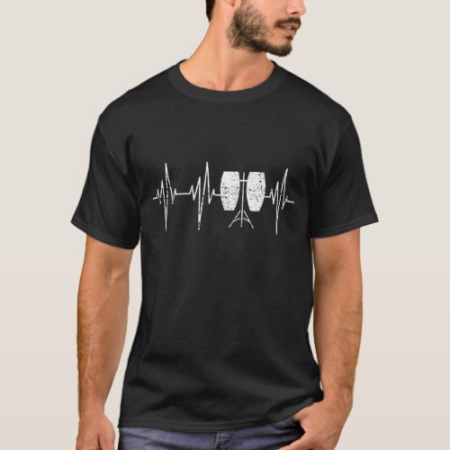 Conga Drum _ Distressed Conga Drummer Heartbeat T_Shirt