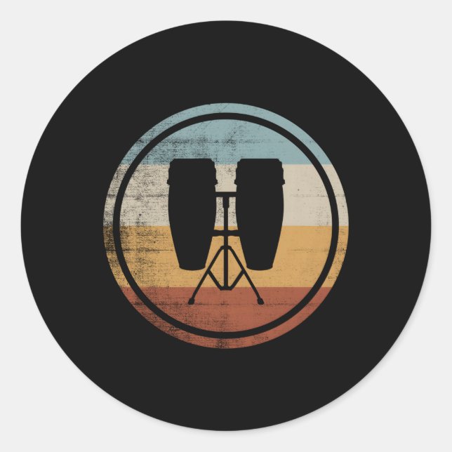 Conga Drum For Musicians Conga Drum Classic Round Sticker (Front)