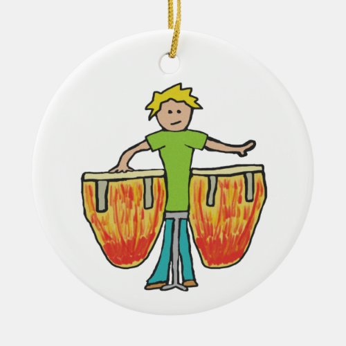 Conga Drums Ceramic Ornament