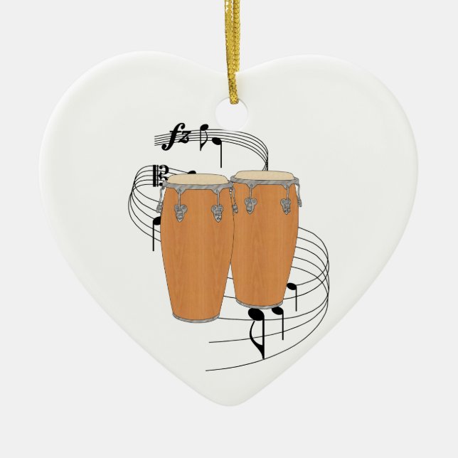 Conga Drums Ceramic Ornament (Front)