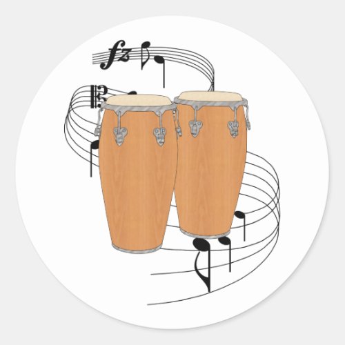 Conga Drums Classic Round Sticker