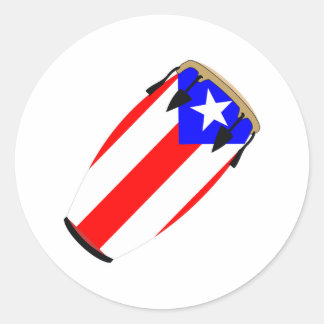 Conga Flag Puerto Rico Classic Round Sticker