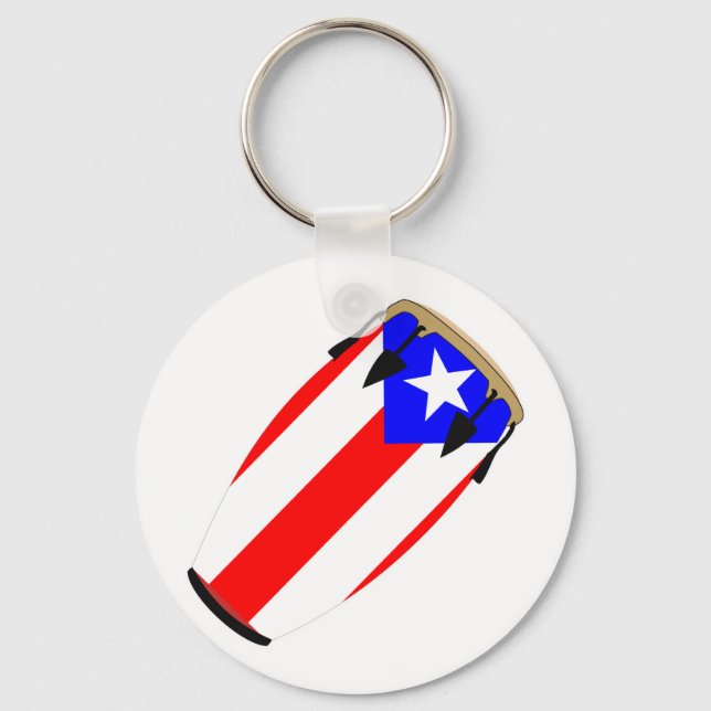 Conga Flag Puerto Rico Keychain (Front)