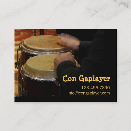 Customizable congaplayer's hands on instrument business card