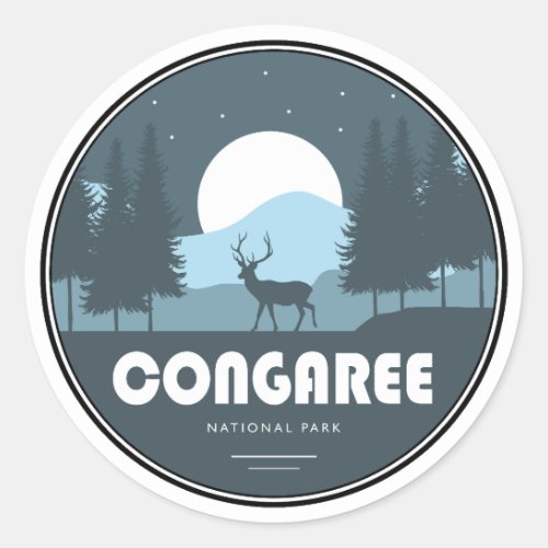 Congaree National Park Deer Classic Round Sticker