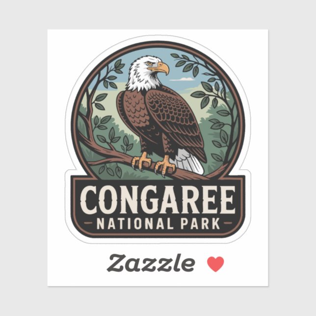 Congaree National Park Eagle Emblem Sticker (Sheet)