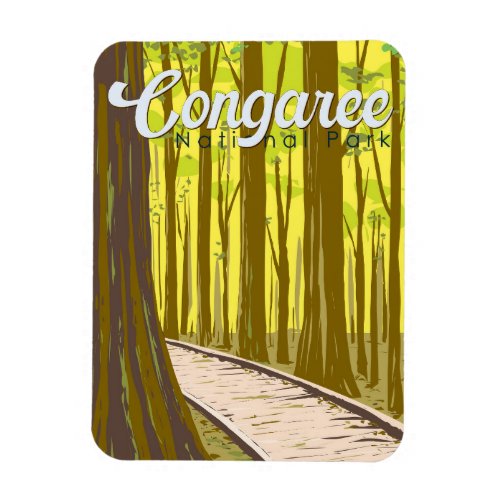 Congaree National Park Illustration Travel Vintage Magnet