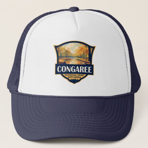 Congaree National Park Illustration Travel Vintage Trucker Hat