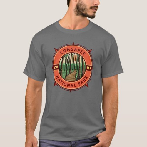 Congaree National Park Retro Compass Emblem T_Shirt