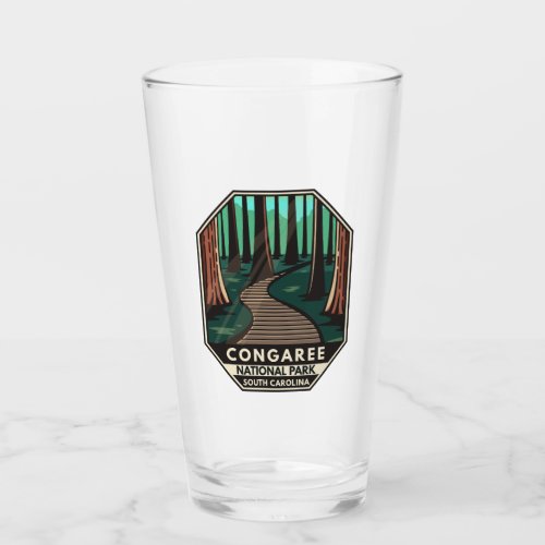 Congaree National Park Retro Emblem Glass