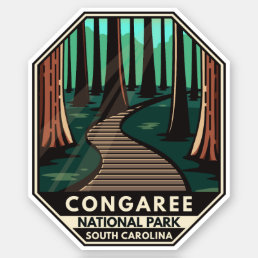 Congaree National Park Retro Emblem Sticker