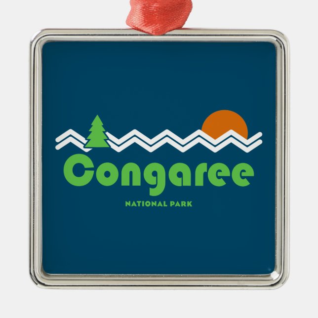 Congaree National Park Retro Metal Ornament (Front)
