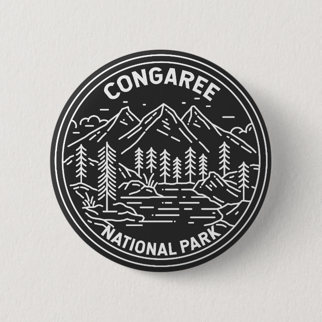 Congaree National Park South Carolina Monoline   Button (Front)