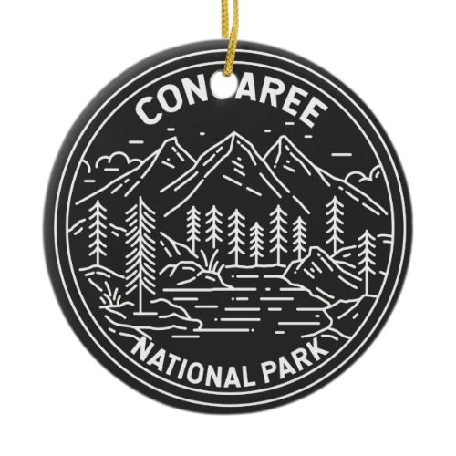 Congaree National Park South Carolina Monoline  Ceramic Ornament